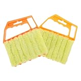 LOORGVEL 2 Pièces Brosse de Nettoyage pour Stores et Volets Orange et Jaune Brosse Durable à Dents pour Fenêtres Portable pour Blinds et Shutter