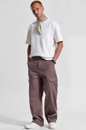 Image of SNITCH Button Closure Cotton Blend Light Weight Machine Wash Full Length Loose Fit Cargo Pants