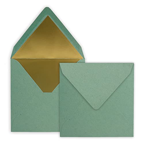 Enveloppes carrées 15.5 cm eucalyptus pour invitations mariage et fêtes