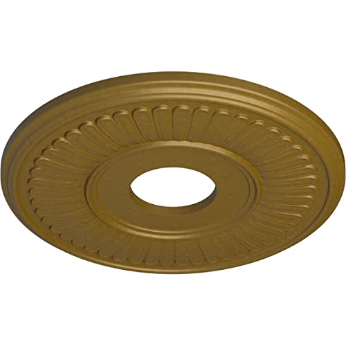 Image of Ekena Millwork CM15BEGLS 15 3 /4 inchOD X 3 7 /8 inchID X 3 /4 inchP Berkshire Ceiling Medallion Fits Canopies Up to 7 inch, Gold