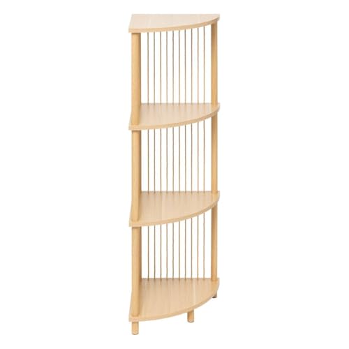 5five - Estantería esquinera Kord de 4 niveles - Efecto madera beige claro - Almacenamiento práctico y práctico - An. 34 x Pr. 34 x Al. 110 cm - Salón, oficina, dormitorio
