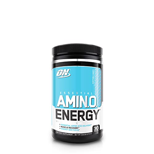 Optimum Nutrition Amino Energy - Pre Workout with Green Tea, BCAA, Amino Acids, Keto Friendly, Green Coffee Extract, Energy Powder - Cotton Candy, 30 Servings