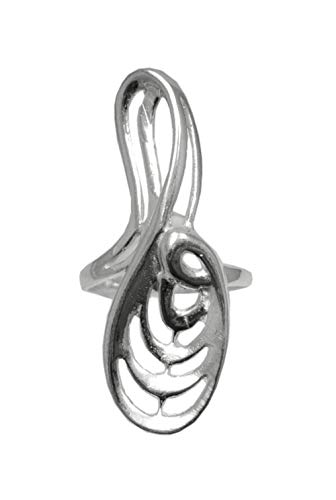 Bague en argent massif 925 longue anneau ajustable jonc large R001269