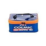 Colmic Wasserdichte PVC-Rig Board Box - EVA Rig Tasche mit transparentem Deckel, Anti-Shock Griff - Kompatibel mit 15 cm und 30 cm Rig Board, Blau und Orange, RIG BOARD 150, Wasserdichte