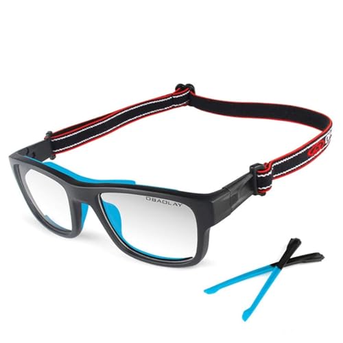 WIVKS Anteojos deportivos para baloncesto y regate, antivaho, para entrenamiento de fútbol, raquetball, entrenamiento, para hombres y jóvenes (color negro y azul)