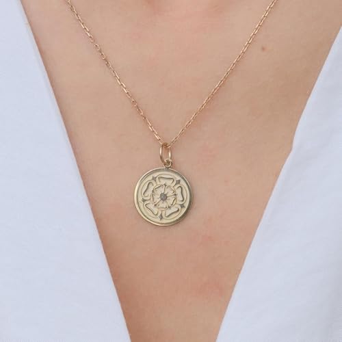 Dije de flor de rosa grabada en collar de plata de ley 925 2