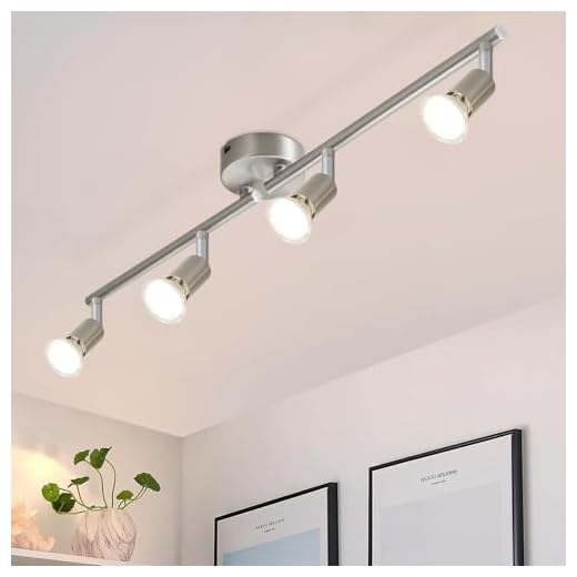 Glitzerlife LED Deckenstrahler 4 Flammig Deckenleuchte - Deckenlampe Deckenspot GU10 Küchenlampe Modern Schlafzimmerlampe innen Schwenkbar 350° für Wohnzimmer Flur Ohne Leuchtmittel