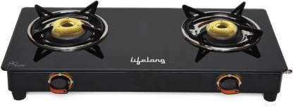 ISI certified Glass Manuual Gas Stovve (2 Burners)