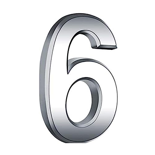 3 Inch Modern House Numbers Mailbox Numbers 0-9 3D Self-Adhesive Street Door Home Address Metal Numbers for Outside or Inside Signs Easy Install without Tools (6)