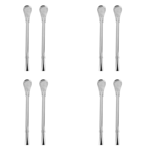 Tacdas Juego de 8 Piezas - Acero Inoxidable Yerba Té de Mate Bombilla Calabaza Paja de Bebida Filtrado