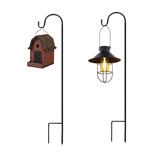 Ovker Ganchos de Pastor para Jardín, 120cm Ganchos de Estaca para Jardín de Metal, Gancho de Pastor Soporte para Comederos de Pájaros, Luces de Navidad, Cestas de Plantas de Bodas Colgar(2piezas) Cover