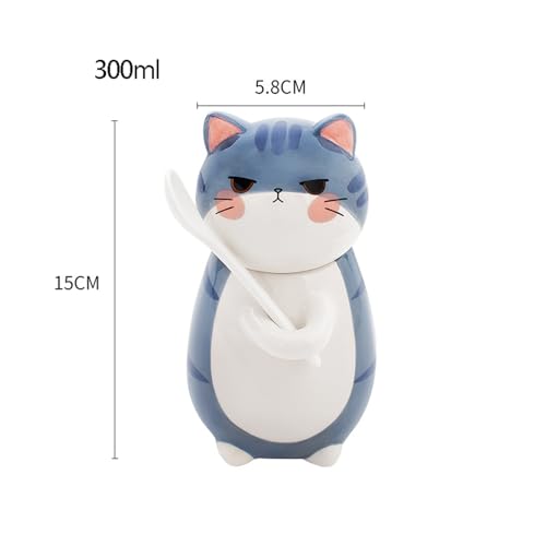 Xfeyaqlo 300ml Tazza Cappuccino Gatto, Tazzine
