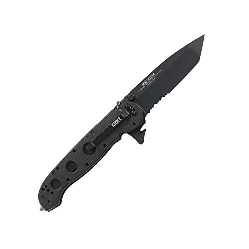 Image of CRKT M16-14ZLEK Folding Knife with Liner Lock: AUS 8 Triple Point Serrations Blade, Glass-Reinforced Nylon Handle, Reversible Pocket Clip, M16-14ZLEK