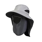 Momolaa UPF 50 Sonnenschutzkappe für Herren, breite Krempe, mit Nackenklappe, Sonnenhüte, Unisex, breiter Sonnenhut, Schutzkappen, Floppy-Strandhüte Würfe (A, One Size)
