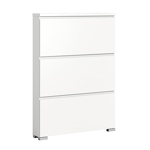 Xonox.Home Schuhsystem Shoelove X2Ga9904 Schuhschrank Schuhkipper 3 Fächer In Weiß Nb. Ca. 95X133X18 Cm