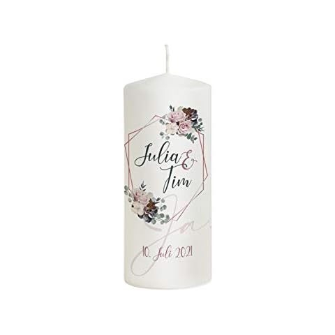Vela de boda moderna con nombre y fecha Cover
