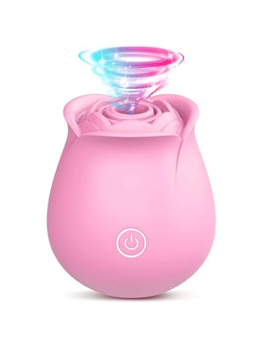 Rose Sex Toy for Women -Razsvoe Rose Sucking Vibrator Clitoral Nipple Stimulator with 10 Modes G Spot Vibrator Rose Sucker Personal Massager Dildo for Women Female Couples Adult Sex (Pink)