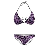 Photo Gallery ziatubles set bikini da donna per nuoto spiaggia costumi da bagno con lacci e slip per donna festa in spiaggia, leopardo nero viola, xs Photo Gallery ziatubles set bikini da donna per nuoto spiaggia costumi da bagno con lacci e slip per donna festa in spiaggia, leopardo nero viola, xs