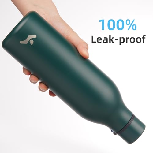 Image of Konokyo Insulated Water Bottle with Strap,25 oz Double Wall Stainless Steel Vacuum Bottles Metal Water Flask,Army green