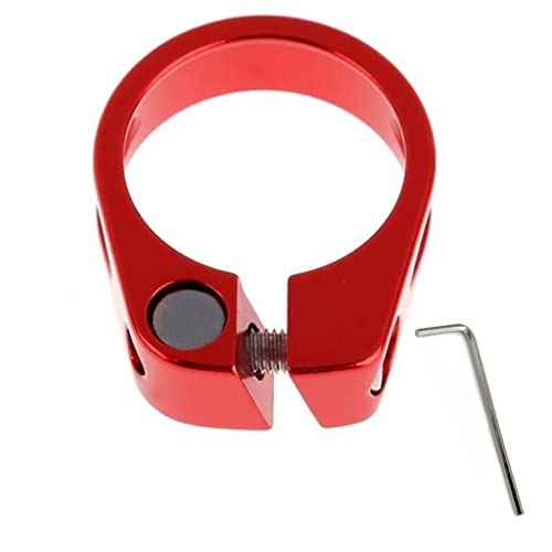 Bike Bicycle Seat Post Clamp Aluminum Alloy 31.8MM With Hex Tool (Red)