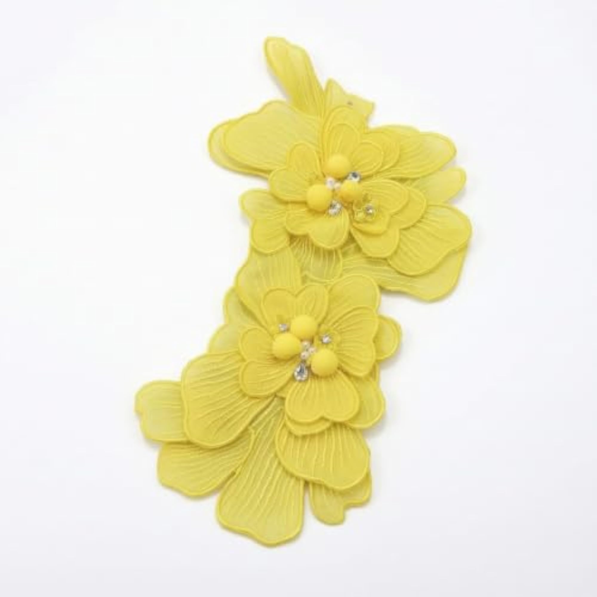 3D Floral Applique with Pin Double-Layer Flower Brooch
