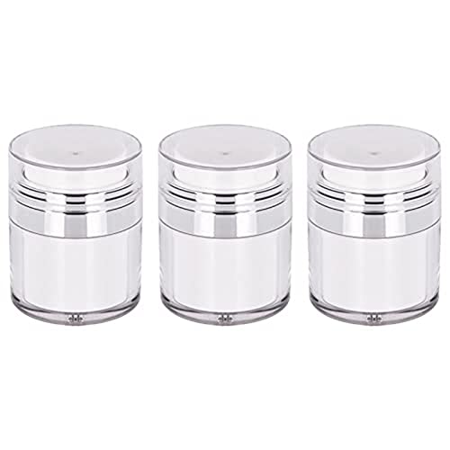 Kznifmk Botella de VacíO de Tarro de Crema, 30 Ml de Tarro de Bomba Sin Aire Dispensador de LocióN PortáTil, Contenedor de Viaje de Cremas de Maquillaje 3 Piezas