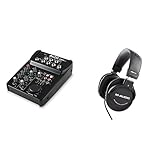 Alto Professional ZMX52 + auriculares HDH40 de M-Audio - Mesa de mezclas compacta de 5 canales con Auriculares de estudio de diseño cerrado para grabación y monitorización en estudio