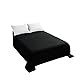 Sfoothome Queen Flat Sheet Black Top Sheet, Premium Hotel 1-Piece, Luxury and Soft 1500 Thread Count Quality Bedding Flat Sheet, Wrinkle-Free, Stain-Resistant