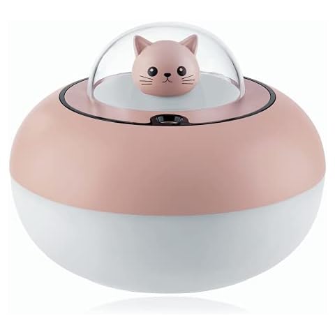 HKTOPCNE Mini Humidifier, Cute Humidifier for Bedroom, Car Humidifier, 2 Mist Settings, 7 Colors Light, Auto Shut-Off, Quiet Operation, Personal Desktop Humidifiers for Offices, Babies Nurseries Cover