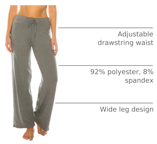 Image of Leggings Depot Women's Wide Leg Drawstring Pajama Pants for Lounge, Sleep