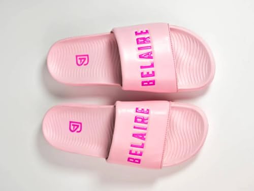 Image of BEL-AIRE Pink Air Slide for Women, Open Toe Casual Slipper with Logo Strap