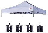 SCOCANOPY Commercial 10x10 Replacement Canopy Top, Light Grey, Waterproof, UV Protection, Fits Most Standard Canopy Frames, Includes 4 Weight Bags