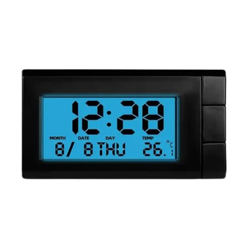 RYGRZJ 1 horloge numérique lumineuse pour tableau de bord de voiture, calendrier automobile, petite horloge numérique pour tableau de bord de voiture, grille...