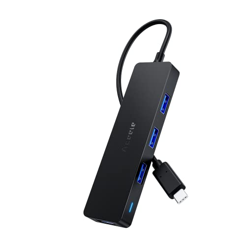 Aceele USB C HUB, ultradünner Typ C-Adapter mit 4 USB 3.0-Anschlüssen Thunderbolt 3-Anschluss, kompatibel mit Oculus Rift S, MacBook Pro 2018 iMac, Dell XPS 15, Huawei P20 und Anderen USB C-Geräten