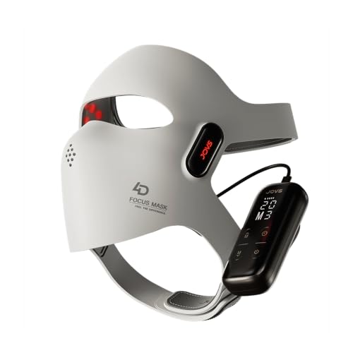 Image of JOVS Red Light Therapy Mask for Face, LED Light Therapy Mask with 4D Laser | JOVS Mask with FPT Narrow-Beam Technology, 6x More Powerful than LED, 660 /850 /940 /1064nm for Precision Anti-Wrinkle,White