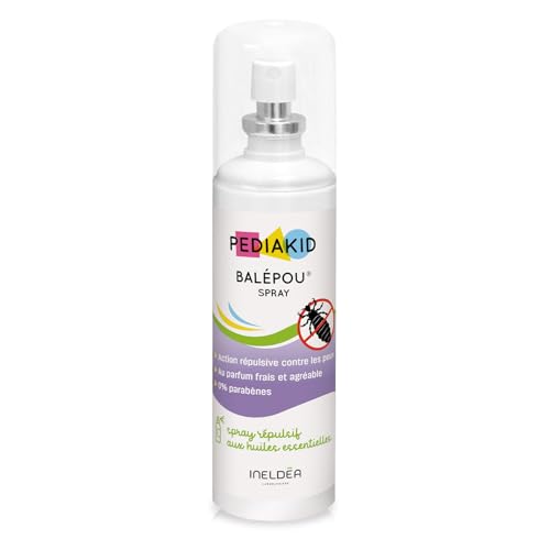 PEDIAKID - Balépou Spray - Répulsif aux huiles essentielles 100% pures & naturelles (Lavandin, Géraniol) - Repousse les poux tout en douceur - Sans paraben ni alcool - 100ml