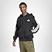 adidas Men's Essentials 3-Stripes Fleece Full-Zip Hooded Track Top, Black/White, X-Large