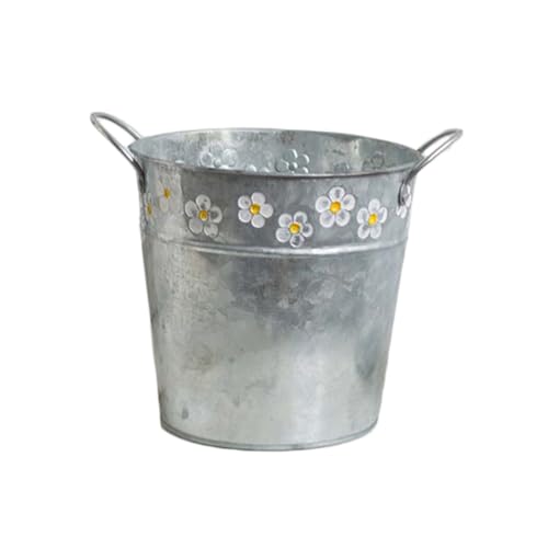 DOITOOL Seau Fer Décoratif Vintage Petit pour Plantes Cache-Pot Campagnard pour Intérieur et Bureau Pot à Fleurs Original pour Plantes et Cactus Accessoire de Décoration Maison et Cadeau