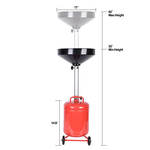 image for EASYUSE 5 Gallon Portable Waste Oil Drain,Waste Oil Drain with Wheel, 
