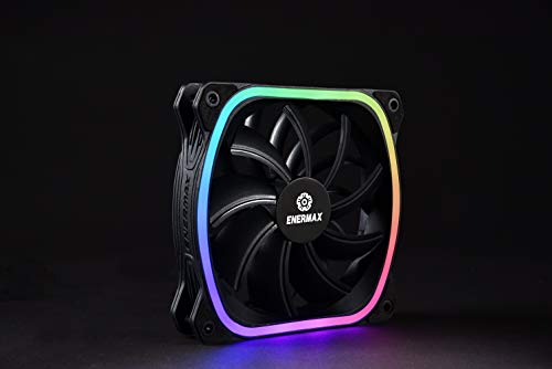 Enermax Squa RGB Ventola da 120mm, illuminazione LED RGB indirizzabili, UCSQARGB12P-BP3 Confezione da 3 unità