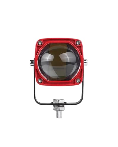 Faro de Moto Faro LED Externo De 2 Pulgadas, Lámpara Antiniebla Cuadrada Para Motocross, Chopper, Todoterreno, Luz De Conducción 12/24V Luz Auxiliar. Faro Motocicleta(1pc Red Cover)
