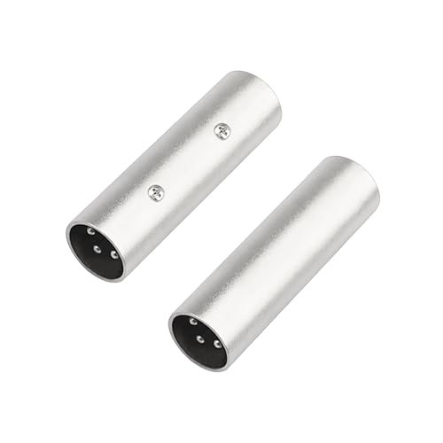 FNKTQL XLR Male to Male Adapter, 3 Pin Gender Changer Connector Compatible With Microphone, Stereo, Mixer - 2 Pack