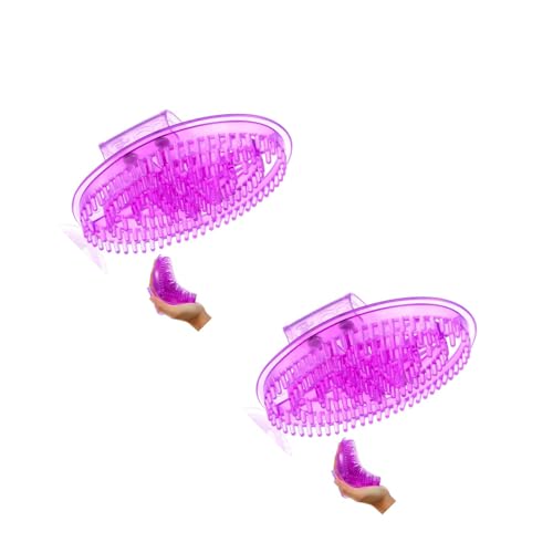 DOITOOL 2pcs Silicone Massage Brush for Body, Meridian Massage Brush for Tummy, Purple Handheld Massager
