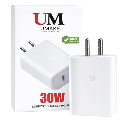 Image of Umake 30W USB-C PPS Rapidly Fast Charging Adapter, Compatible with Google Pixel 9 Pro XL /9 Pro /9 /9a /8 /8 Pro /8a /7 /7 Pro /7a - BIS Certified