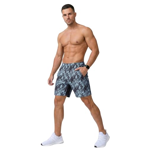 Image of GYMIFIC Sports Training Running Dry Fit Solid Shorts for Men (Pack of 2) (XL, Black /TBLUE)