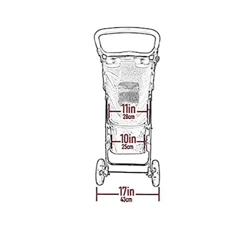 Pet Gear Happy Trails Kinderwagen für Katzen/Hunde, leicht faltbar mit herausnehmbarem Innenfutter, Aufbewahrungskorb