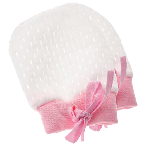 ROMISBABA Guantes de Malla para Recién Nacidos, Antiarañazos y Transpirables, Ajuste Ajustable Cordón para Ñiño Niña en Verano, Material Chinlon