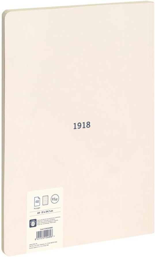 MILAN® A4 Glued Notebook, Lined Paper, 48 Sheets A4, 95gsm Paper, 1918 Series, Beige