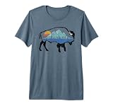 Vintage National Park Bison Landscape Buffalo Art Premium T-Shirt
