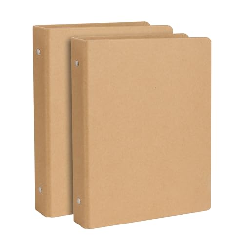 Classeur A5 kraft à 6 anneaux lot de 2 pour organiser vos notes et recharges de feuilles